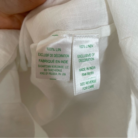 Lilly Pulitzer Amelia Embroidered Beaded Linen Island Tunic White Blue XXS NWT - Picture 7 of 9